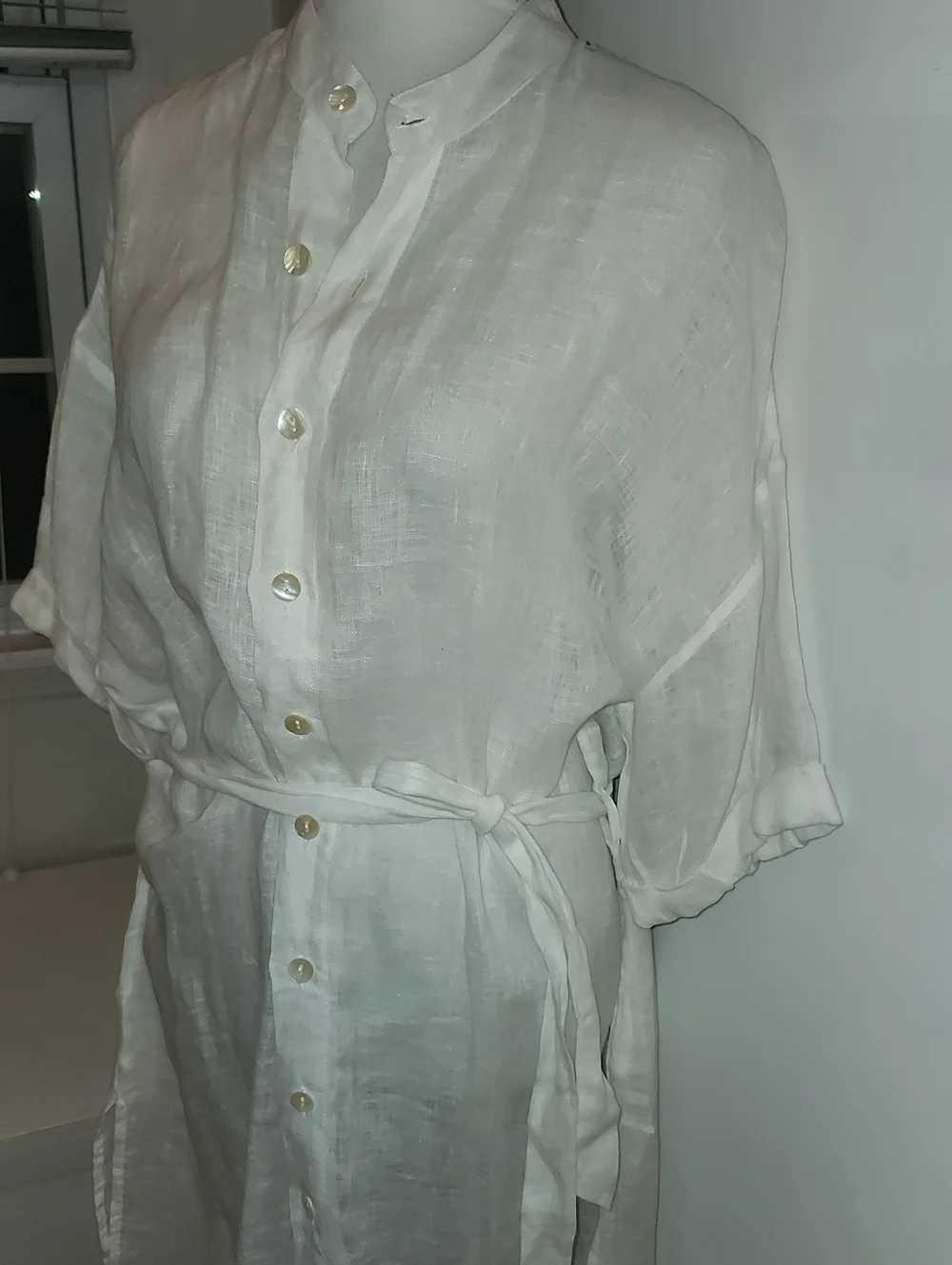 Vitamin A Drifter Cover-Up Dress Midi Beach Linen White Size Small Oversize